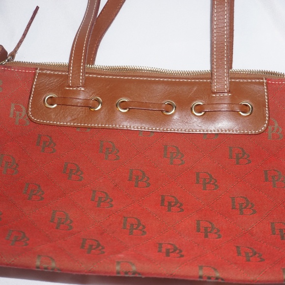 Dooney & Bourke Red Canvas Monogram Bag - Picture 6 of 8